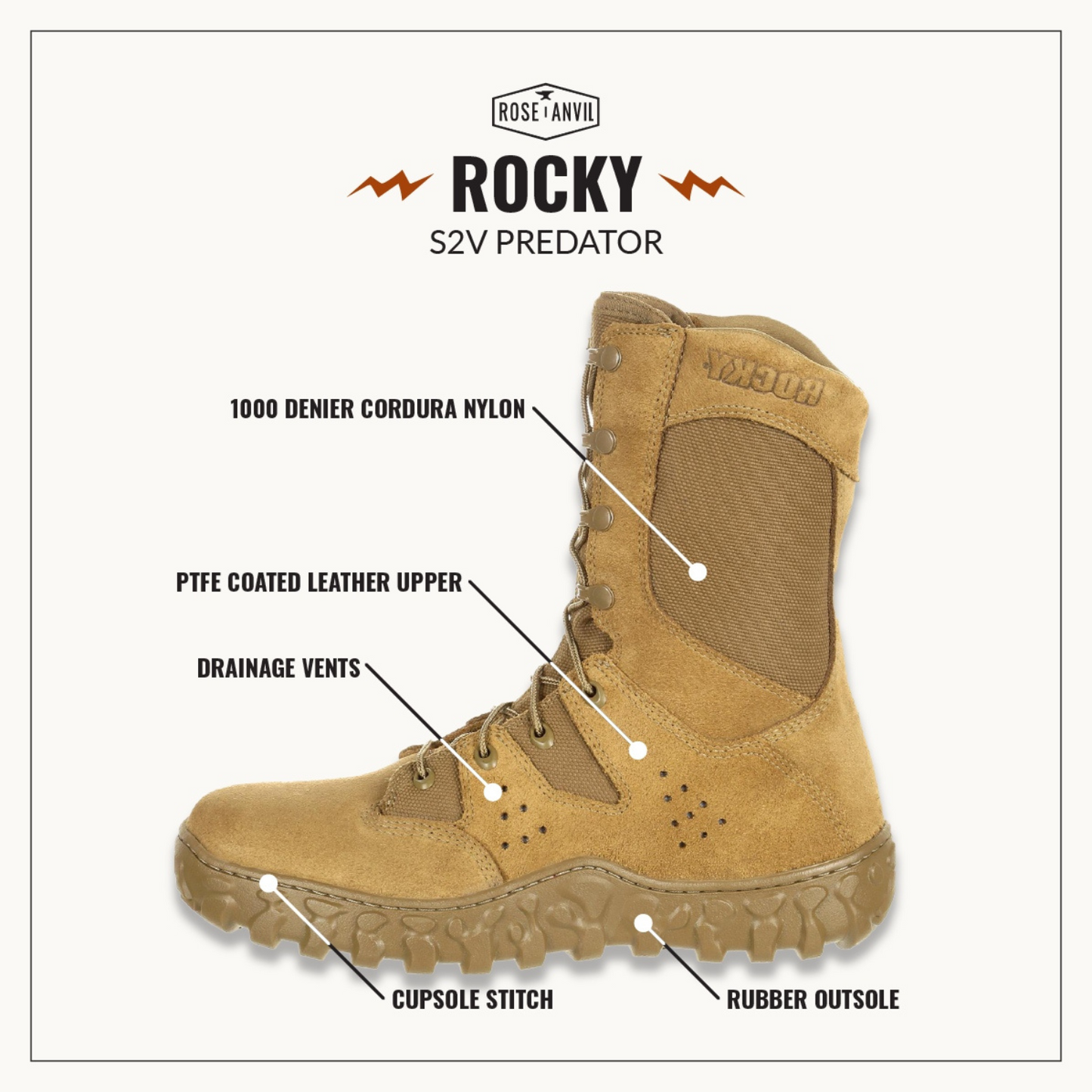 ROCKY S2V PREDATOR MILITARY BOOTS