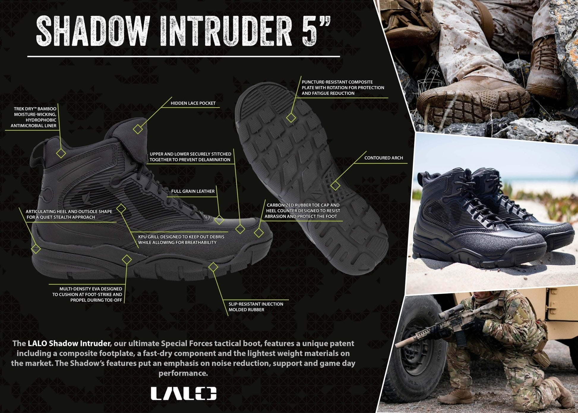 LALO SHADOW INTRUDER 5" Boots Coyote - 1ML007 - CombatFootwear.com
