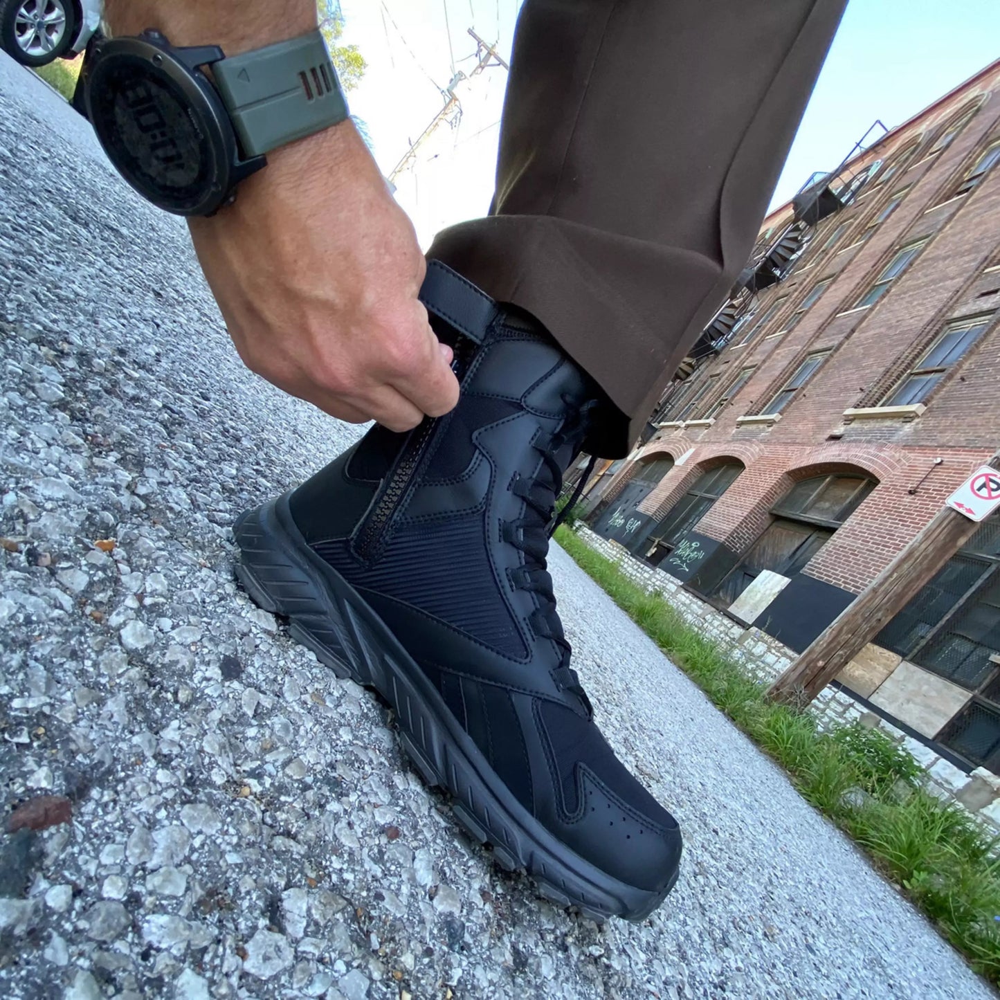 REEBOK HYPERIUM 8" TRAIL RUNNING BLACK TACTICAL BOOTS RB6655 - CombatFootwear.com