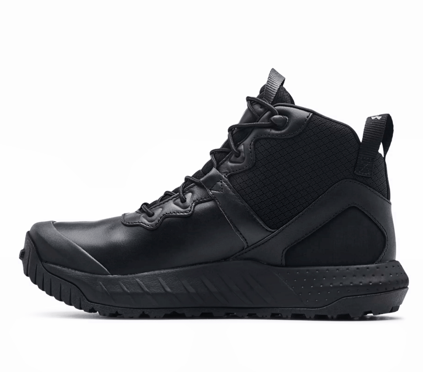 Under Armour Micro G® Valsetz Mid Black Leather Waterproof Tactical Boots - CombatFootwear.com