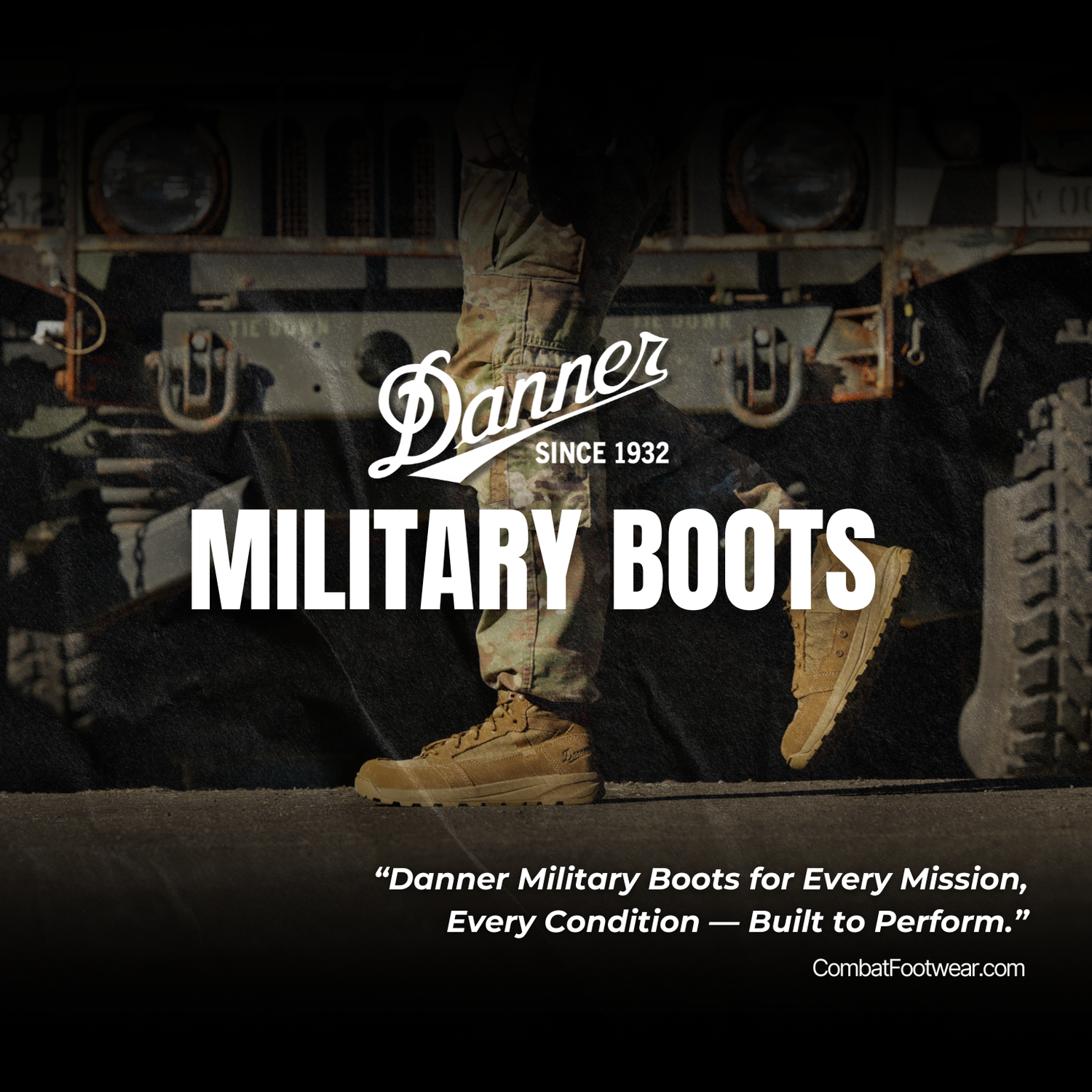 Soldier Wearing Danner Men's Military Boots
