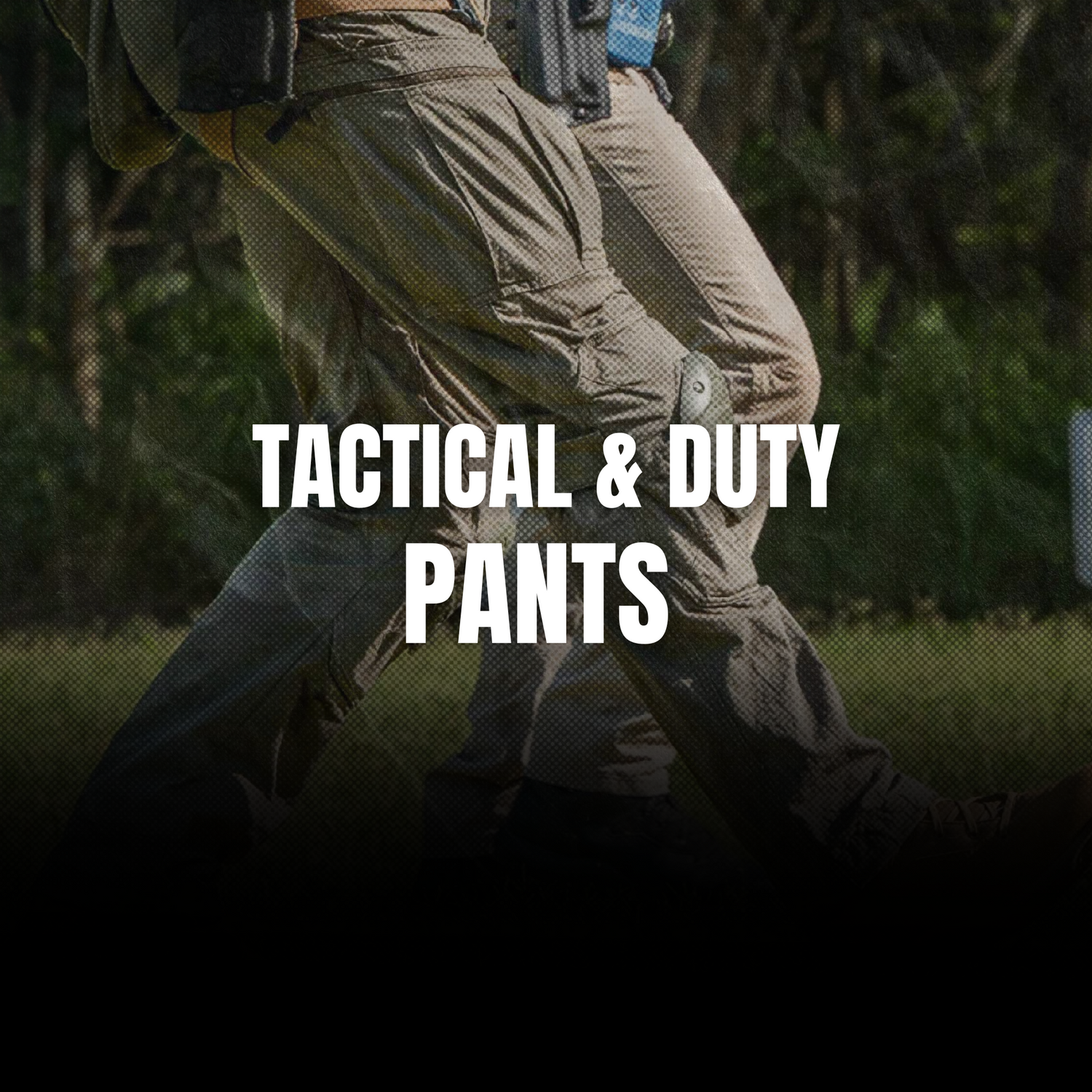 Close-up of tactical and duty pants in action outdoors — durable, reinforced pants designed for field use, training, and professional duty. CombatFootwear.com