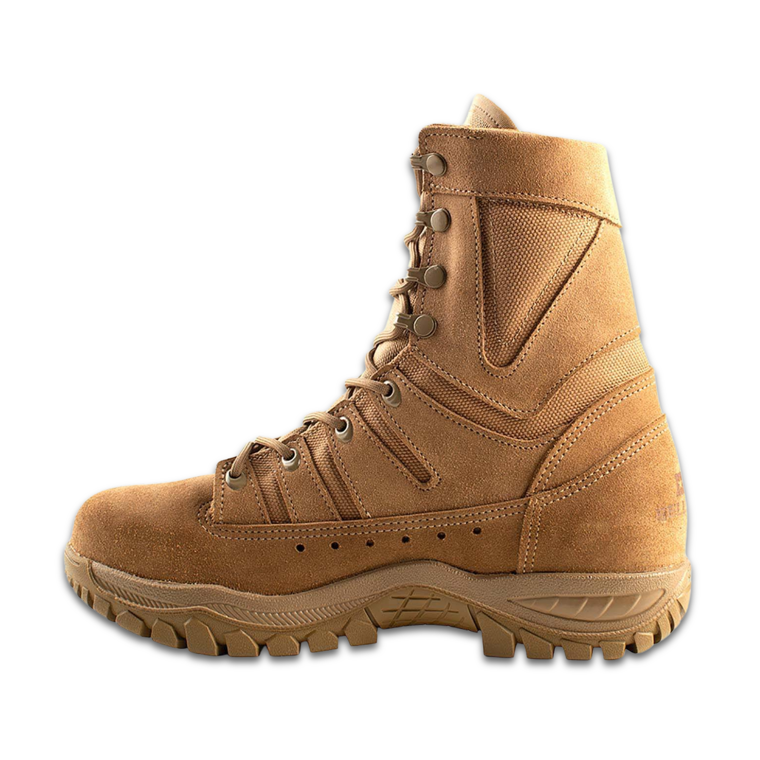 Coyote Military boot on a white background