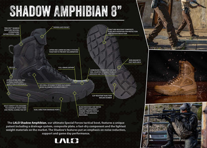 LALO SHADOW AMPHIBIAN 8" Boots Black - 1ML041 - CombatFootwear.com