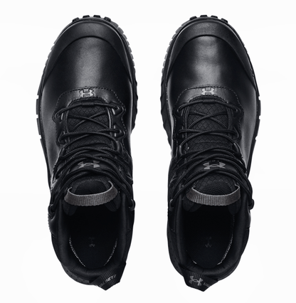 Under Armour Micro G® Valsetz Mid Black Leather Waterproof Tactical Boots - CombatFootwear.com