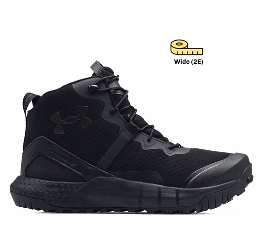 Under Armour Micro G® Valsetz Mid Wide(2E) Black Tactical Boots - CombatFootwear.com